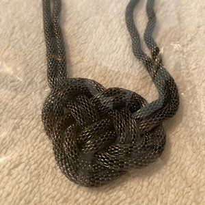 BEAUTIFUL BLACK LOVE KNOT NECKLACE  WITH SHINE